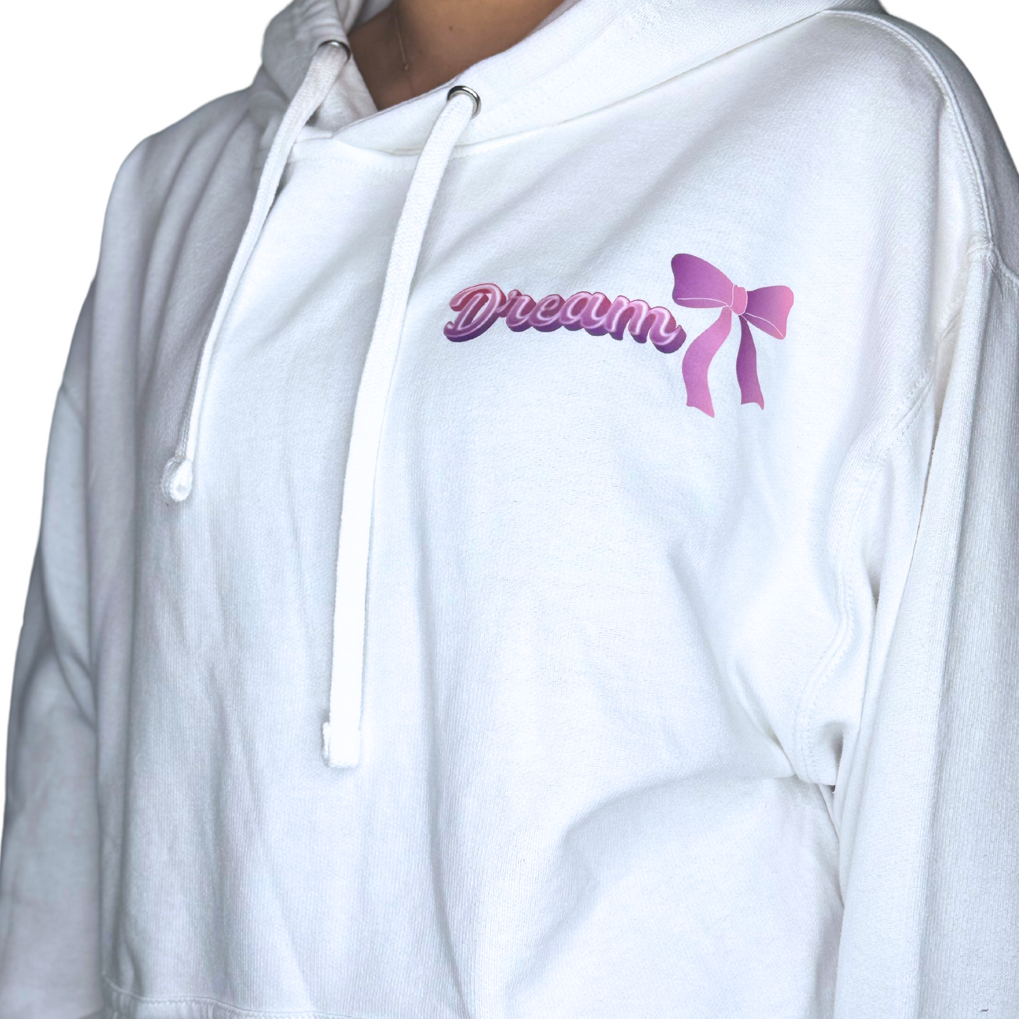 Dream About My Inner Glow Hoodie | White Empowerment Sweatshirt